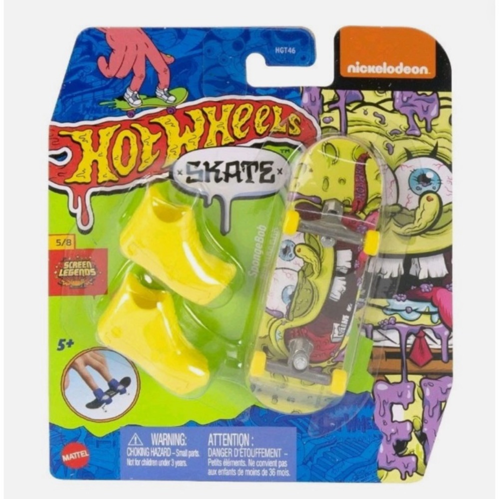 Hot Wheels SpongeBob Skateboard Toy Set by MATTEL